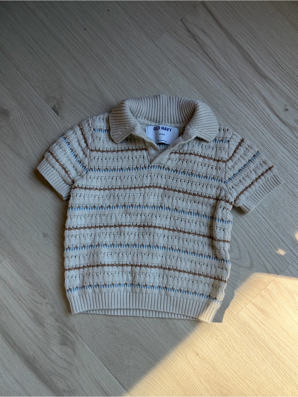 Old Navy Cream Striped Knit Top 6-12 months